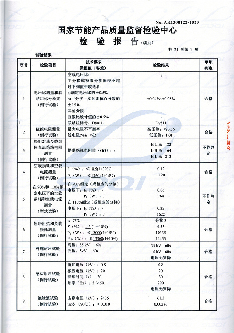 高低压试验报告-S11-1250平遥平遥平遥油浸式变压器-2.jpg